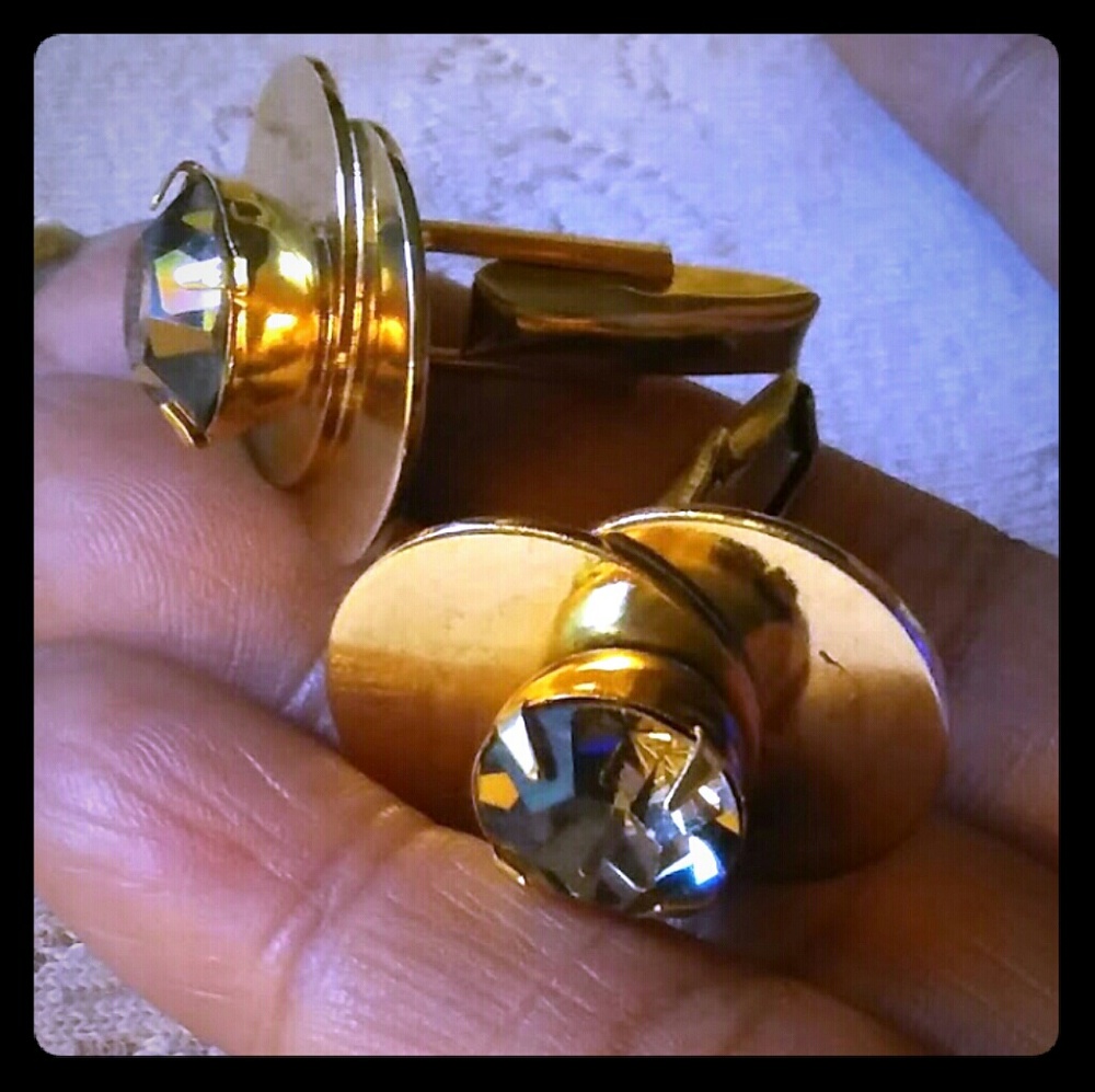 Vintage Geometric Intersecting Circles Cufflinks - image 5